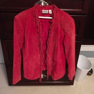 Red suede jacket 100% leather